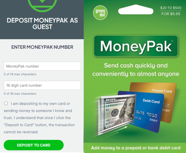 How to use MoneyPak without an account in 2024 at newmoneypak.com